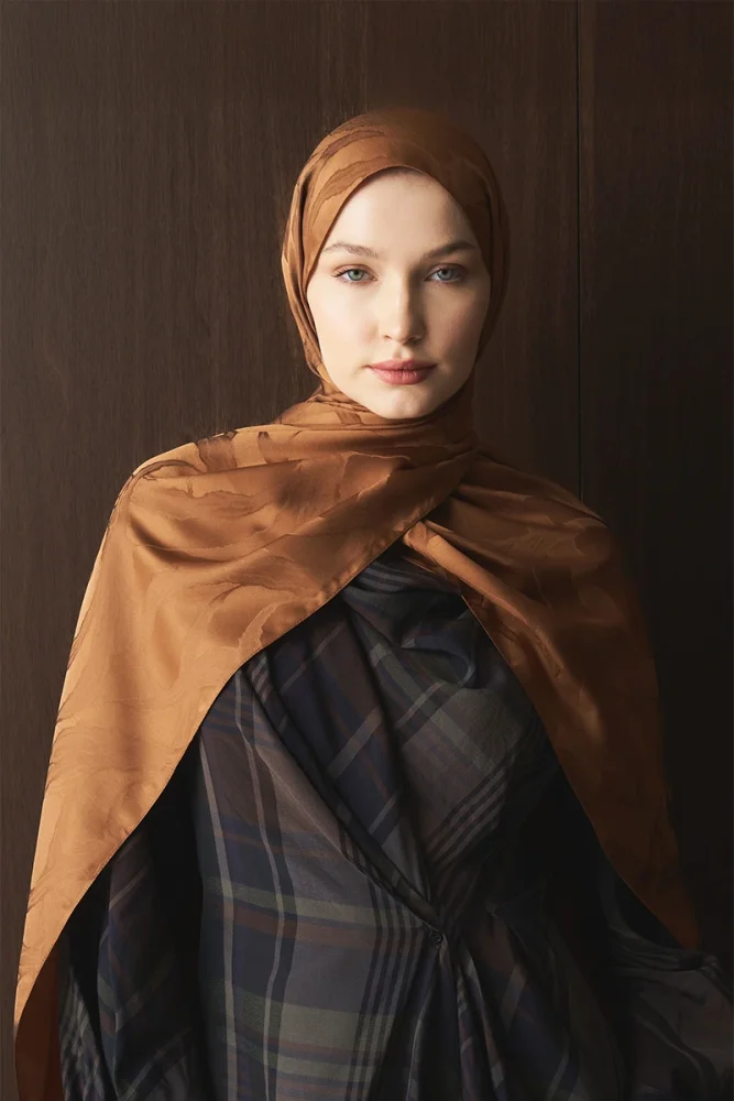 Naiya Jakar Şal Wave Desen - Bakır - 3