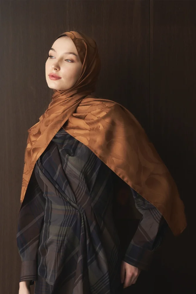 Naiya Jakar Şal Wave Desen - Bakır - 5