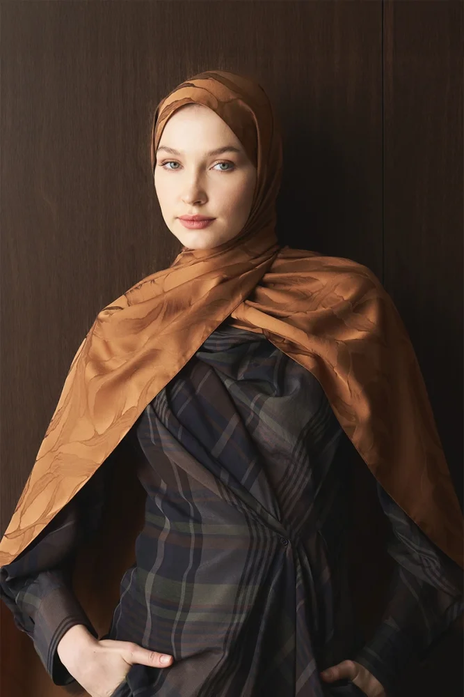 Naiya Jakar Şal Wave Desen - Bakır - 7