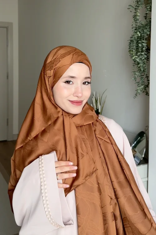 Naiya Jakar Şal Wave Desen - Bakır 