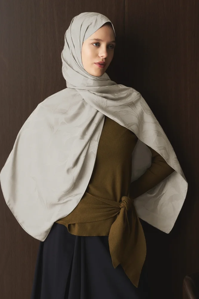 Naiya Jakar Şal Wave Desen - Bej - 2