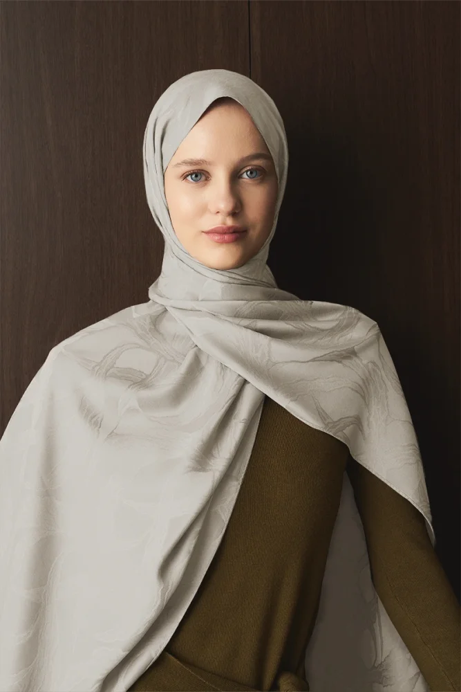 Naiya Jakar Şal Wave Desen - Bej - 3