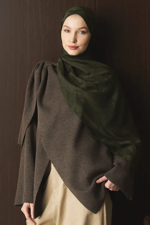 Naiya Jakar Şal Wave Desen - Haki 