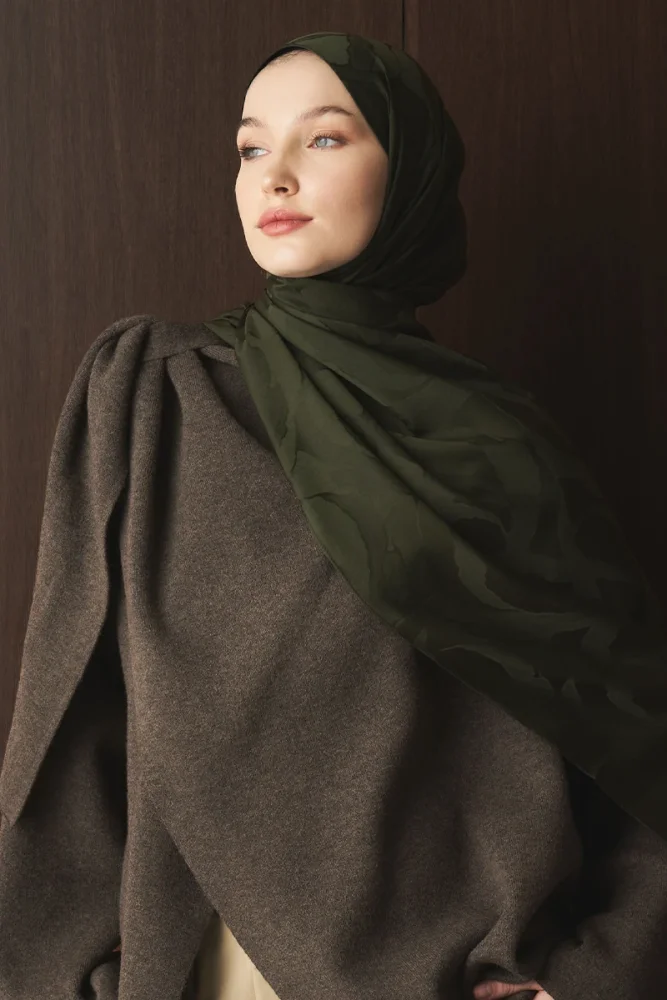 Naiya Jakar Şal Wave Desen - Haki - 2