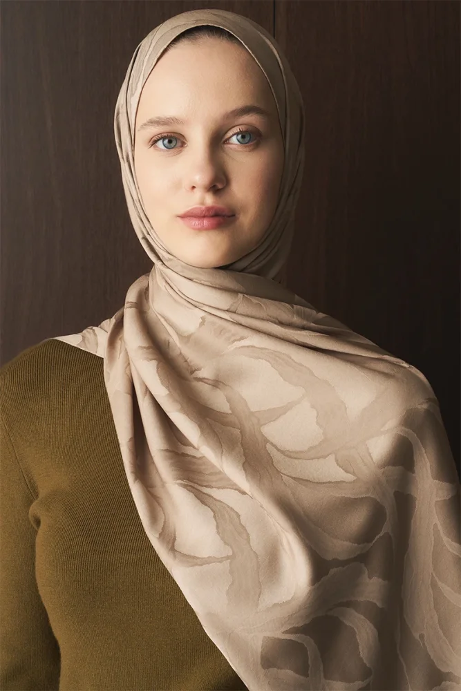 Naiya Jakar Şal Wave Desen - Latte - 4