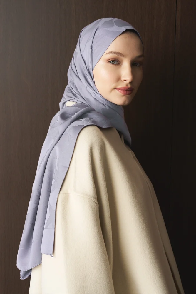 Naiya Jakar Şal Wave Desen - Lila - 3