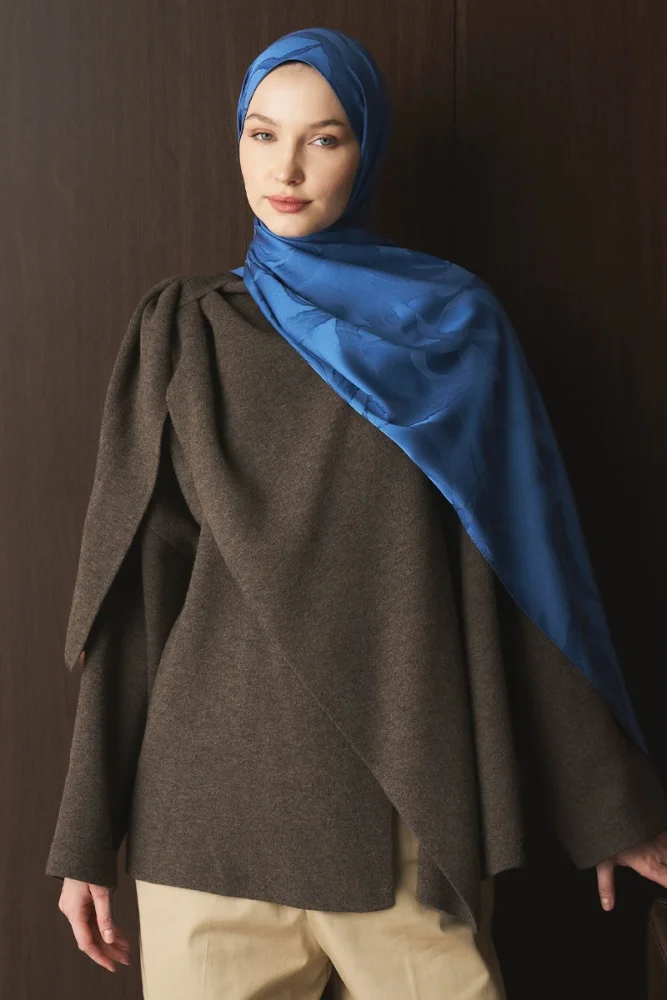 Naiya Jakar Şal Wave Desen - Mavi - 3
