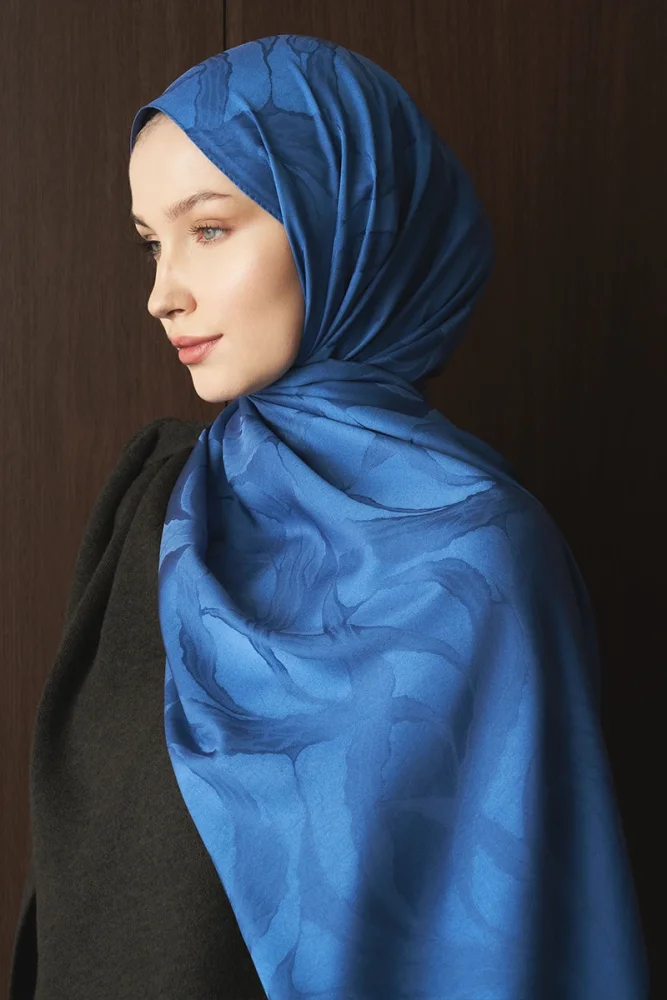 Naiya Jakar Şal Wave Desen - Mavi - 4