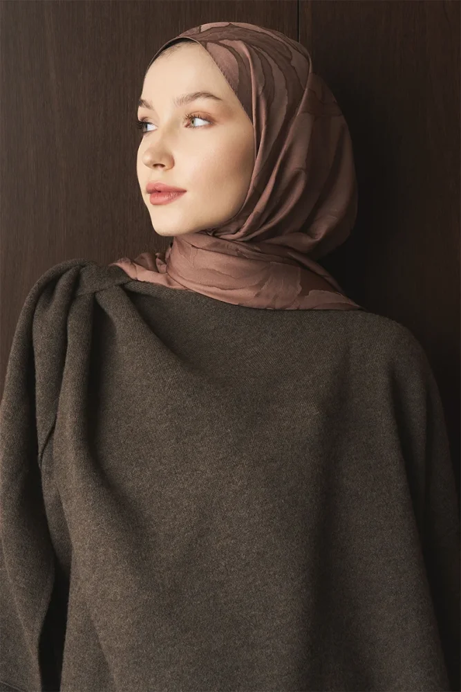 Naiya Jakar Şal Wave Desen - Mocha - 1