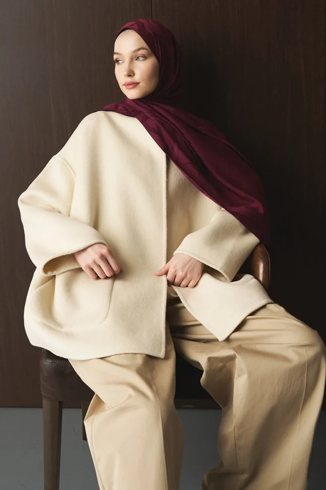 Naiya Jakar Şal Wave Desen - Mürdüm - 2