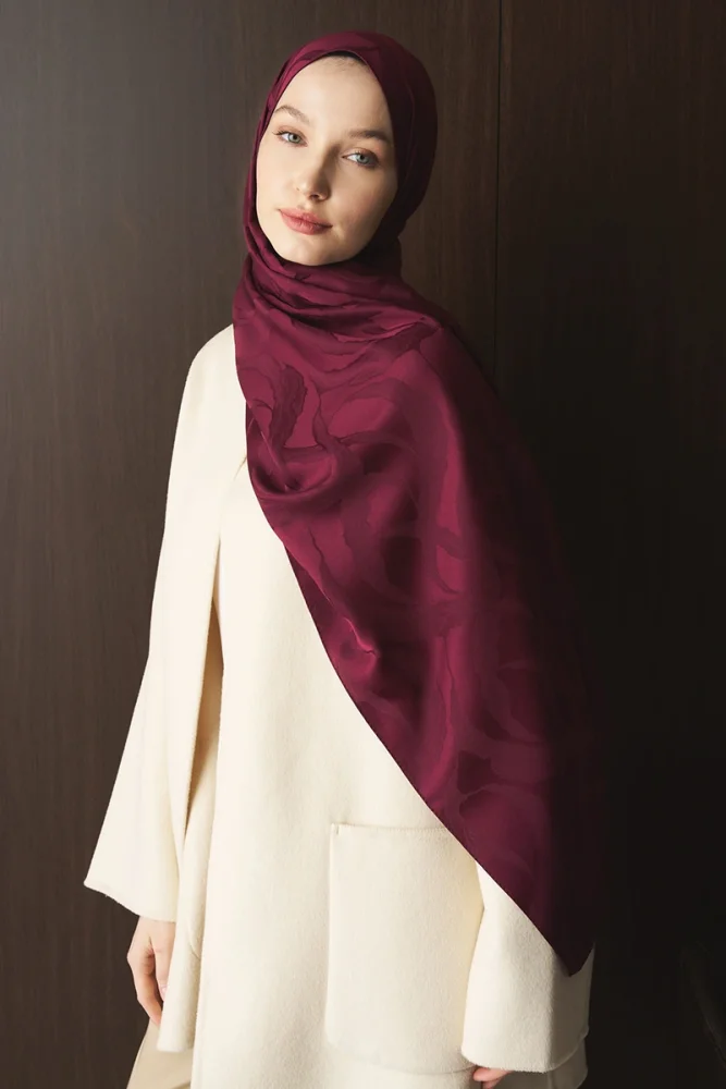 Naiya Jakar Şal Wave Desen - Mürdüm - 3