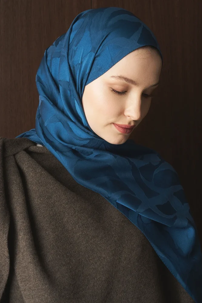 Naiya Jakar Şal Wave Desen - Petrol - 1