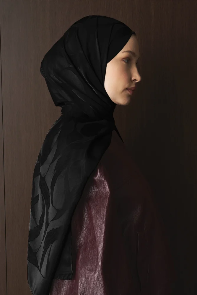 Naiya Jakar Şal Wave Desen - Siyah - 2