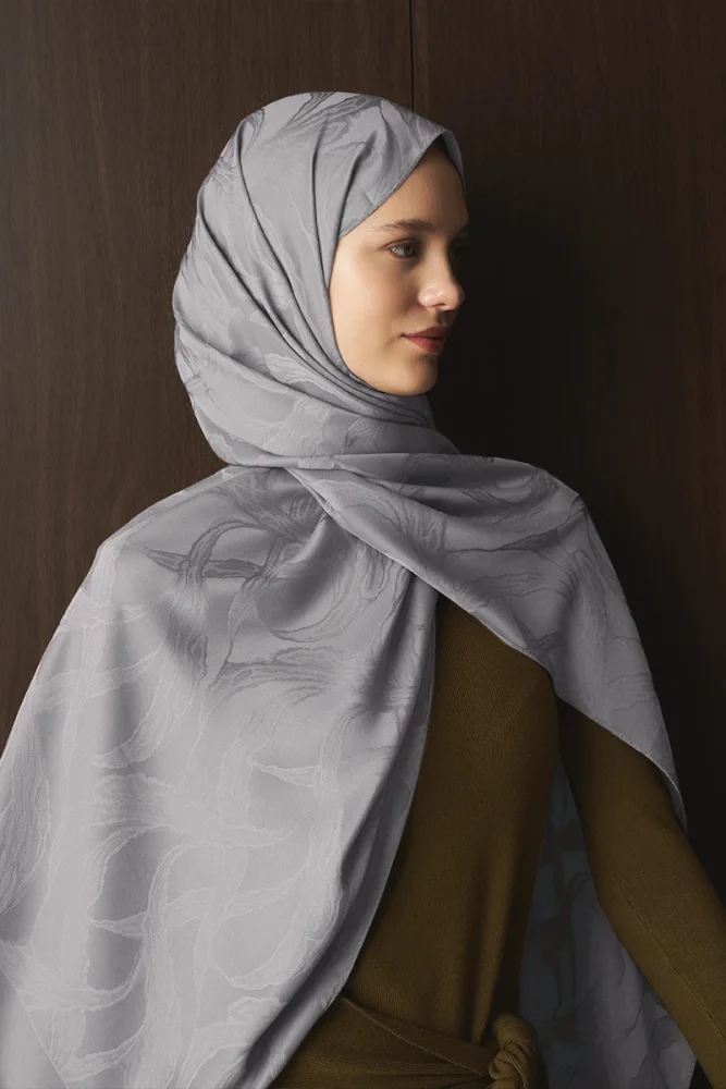 Naiya Jakar Şal Wave Desen - Taş - 2