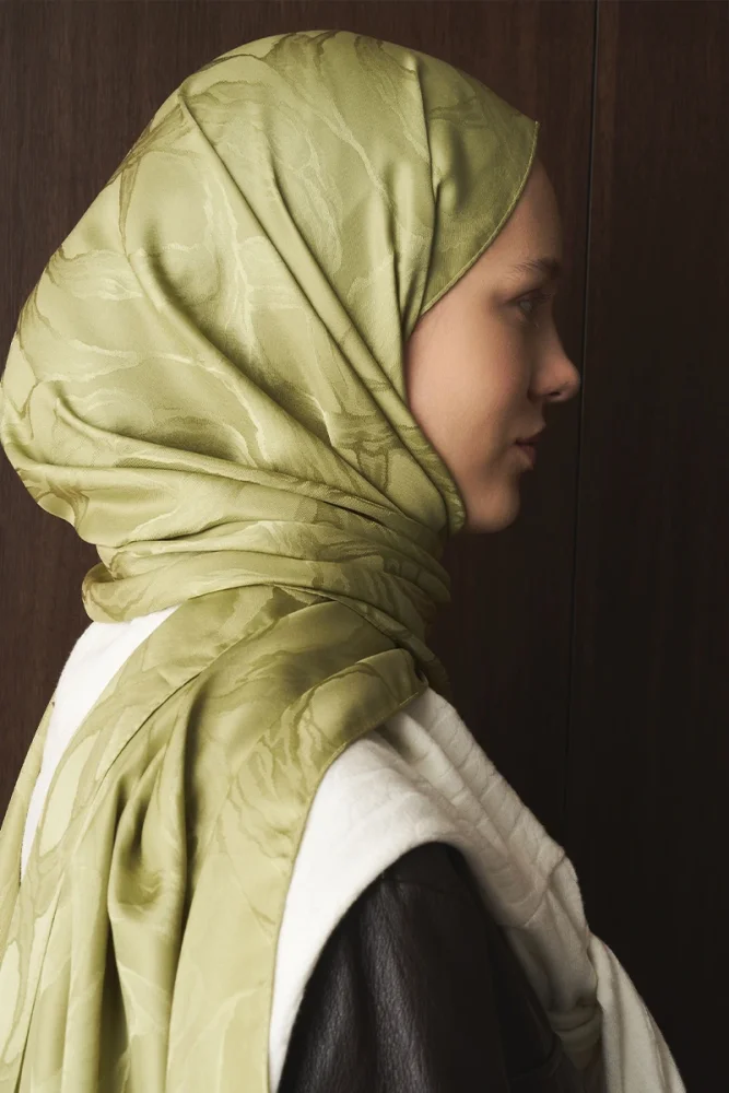 Naiya Jakar Şal Wave Desen - Yağ Yeşili - 6