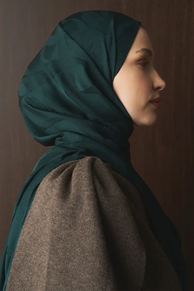 Naiya Jakar Şal Wave Desen - Zümrüt Yeşili - 6