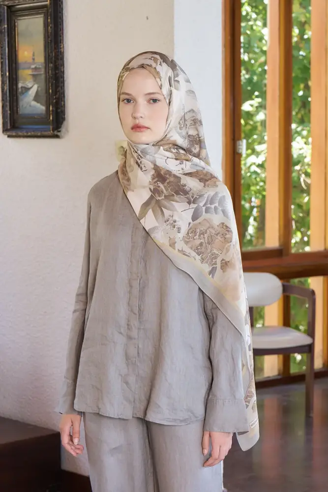 Passionate Lush Desen Şal - Bej - 1