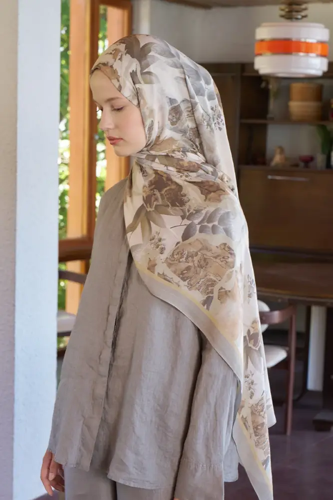 Passionate Lush Desen Şal - Bej - 4