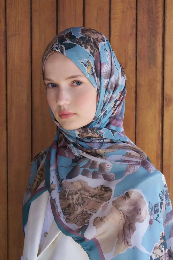 Passionate Lush Desen Şal - Turkuaz - 2