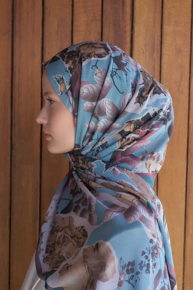 Passionate Lush Desen Şal - Turkuaz - 4