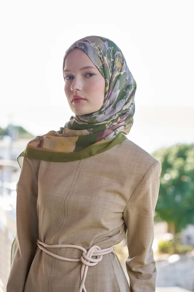 Passionate Lush Desen Şal - Yeşil - 4