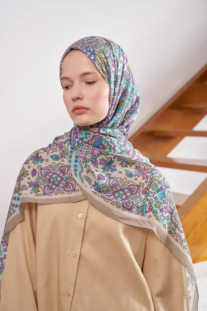 Passionate Marissa Desen Şal - Gri - 2