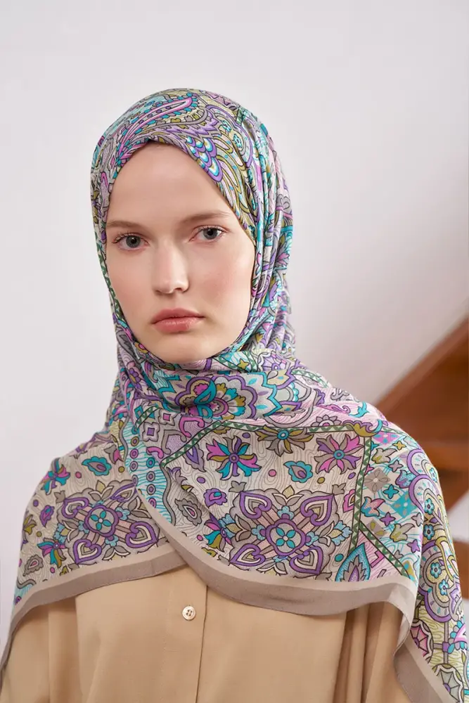 Passionate Marissa Desen Şal - Gri - 3