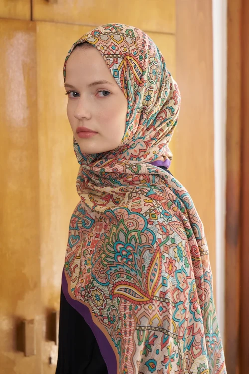 Passionate Marissa Desen Şal - Mor 