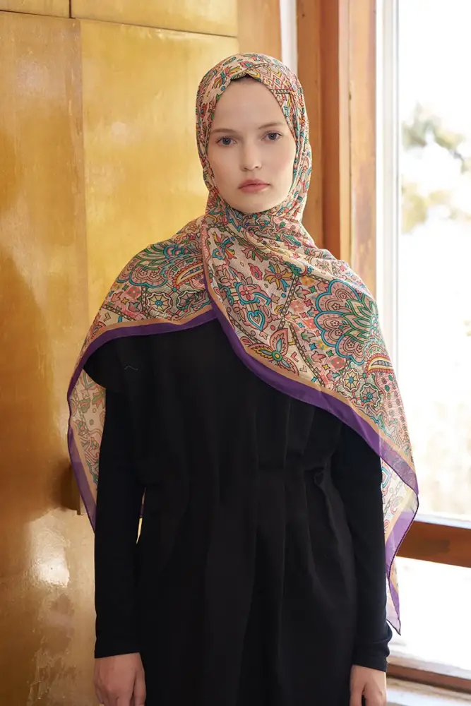 Passionate Marissa Desen Şal - Mor - 2