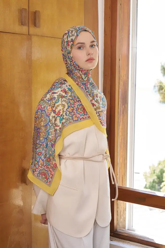 Passionate Marissa Desen Şal - Sarı - 2