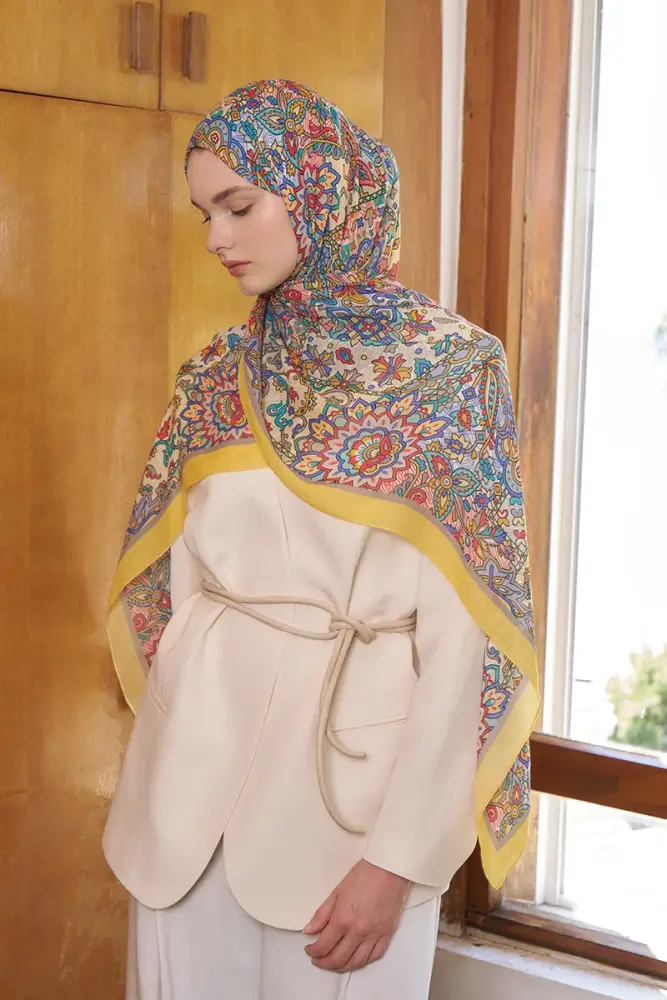 Passionate Marissa Desen Şal - Sarı - 3