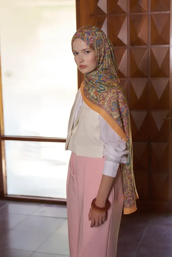 Passionate Marissa Desen Şal - Turuncu - 2