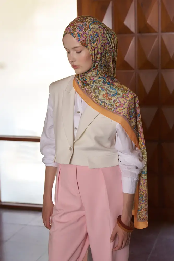 Passionate Marissa Desen Şal - Turuncu - 4