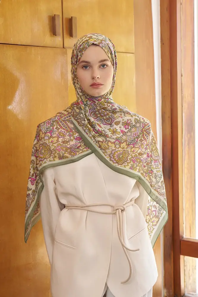 Passionate Marissa Desen Şal - Yeşil - 1