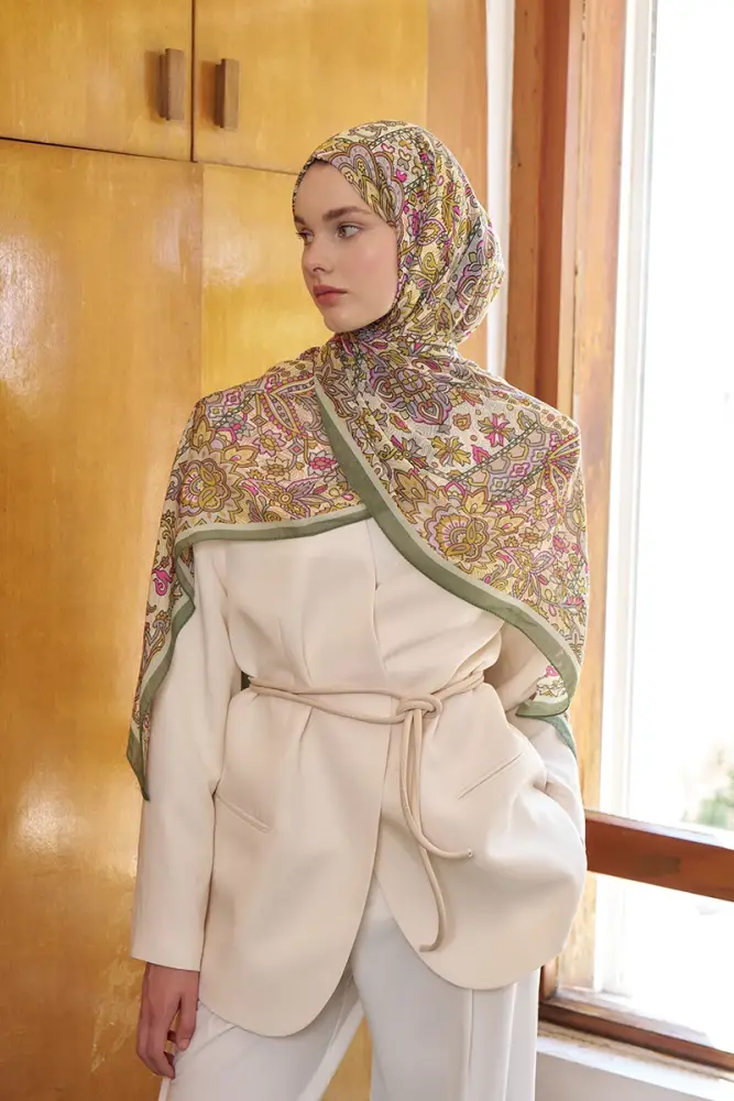 Passionate Marissa Desen Şal - Yeşil - 3