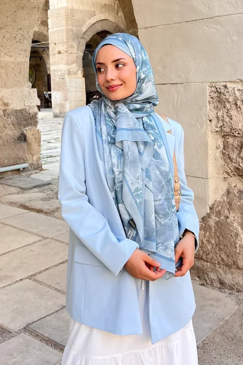 Passionate Solstice Desen Şal - Mavi 