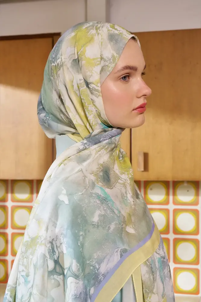 Passionate Solstice Desen Şal - Sarı - 4