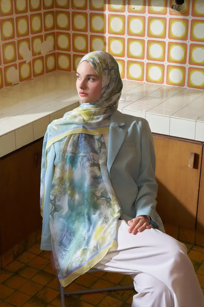 Passionate Solstice Desen Şal - Sarı - 6