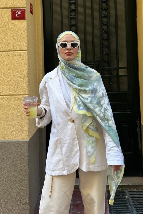 Passionate Solstice Desen Şal - Sarı 