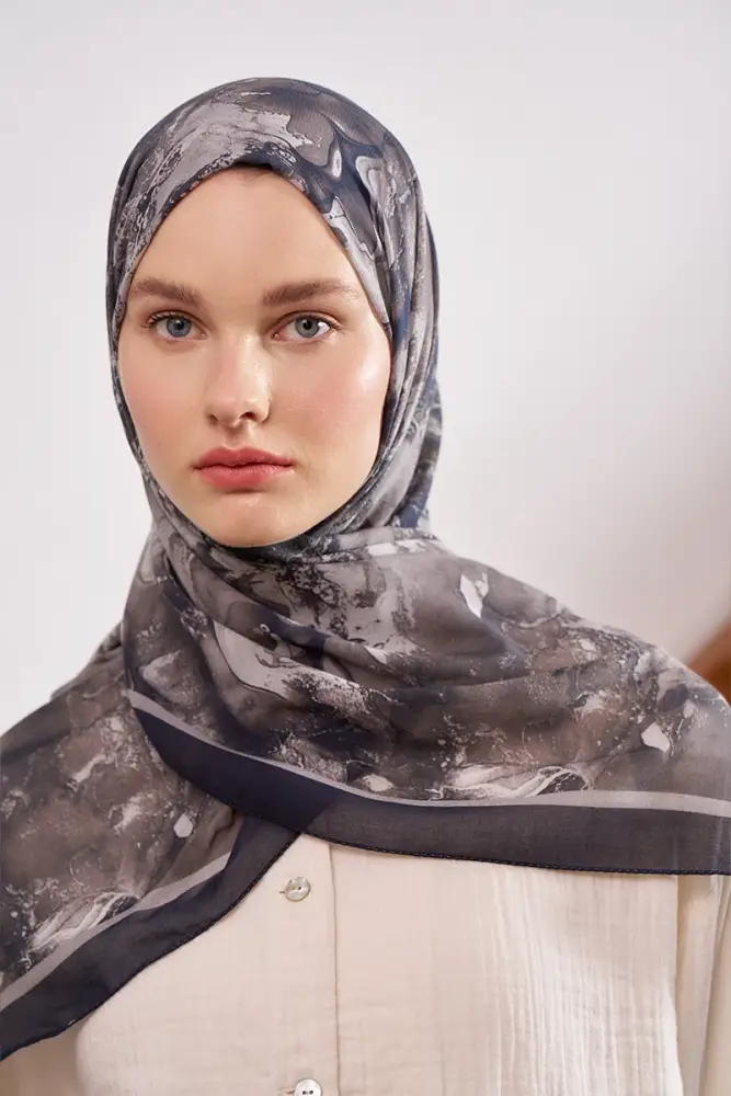 Passionate Solstice Desen Şal - Siyah - 1