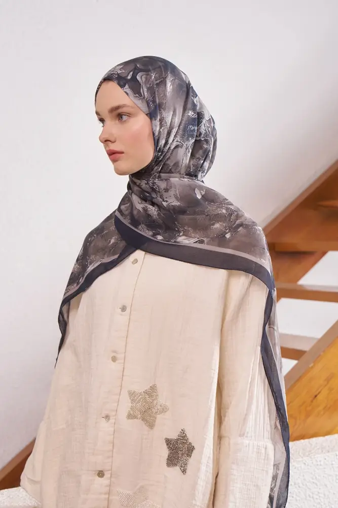 Passionate Solstice Desen Şal - Siyah - 4