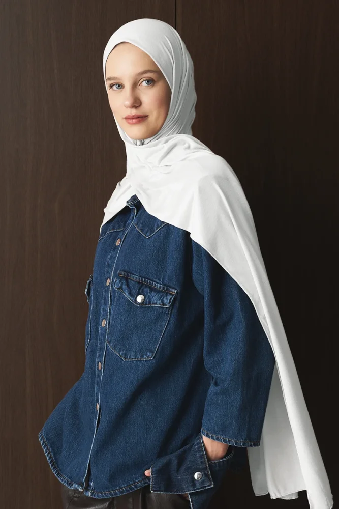 Penye Şal - Beyaz - 2