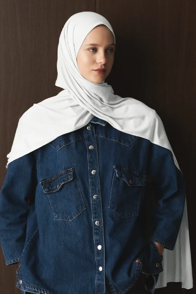 Penye Şal - Beyaz - 3