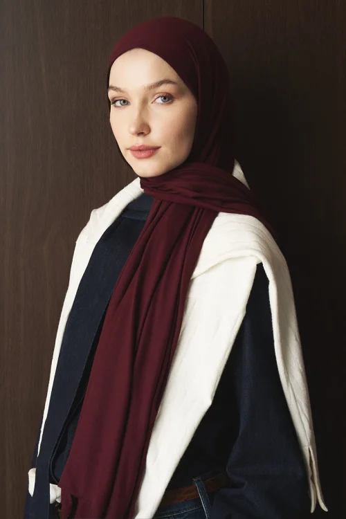 Penye Şal - Bordo 