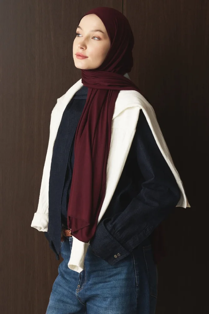 Penye Şal - Bordo - 2