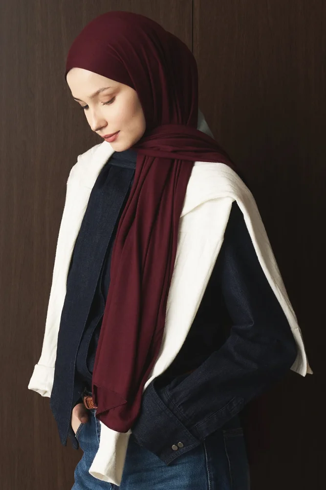 Penye Şal - Bordo - 3