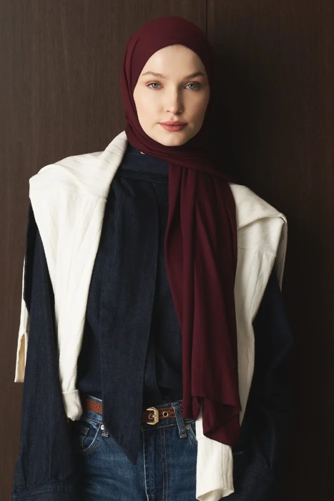 Penye Şal - Bordo - 4