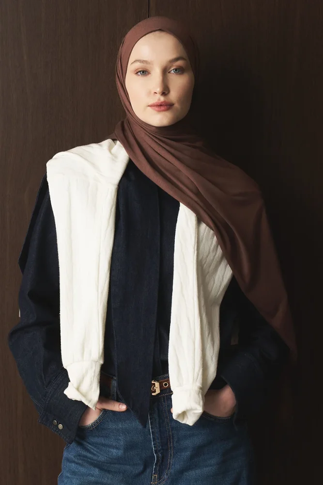 Penye Şal - Kahverengi - 4