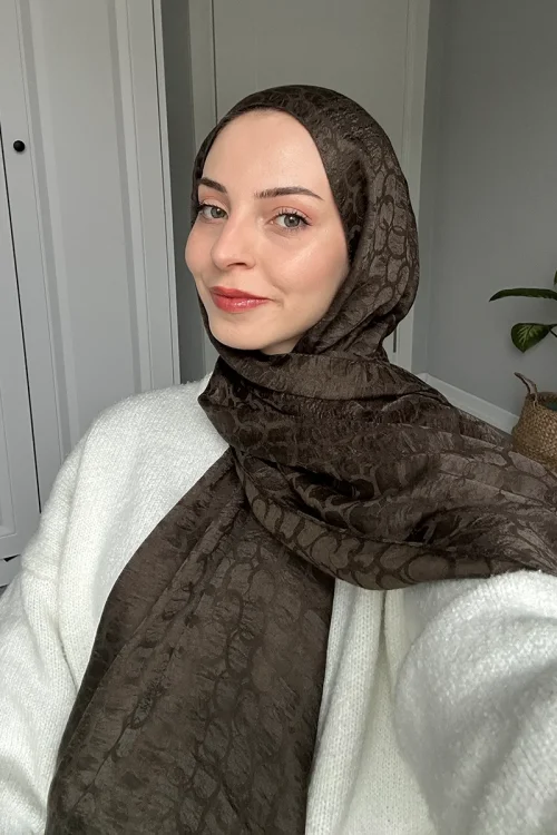 Premium Jakar Şal Halka Desen - Haki 