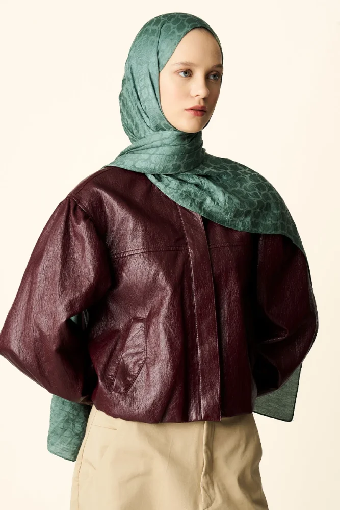 Premium Jakar Şal Halka Desen - Mint - 2